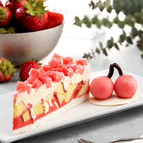 Strawberry Shortcake Sorbet Slice